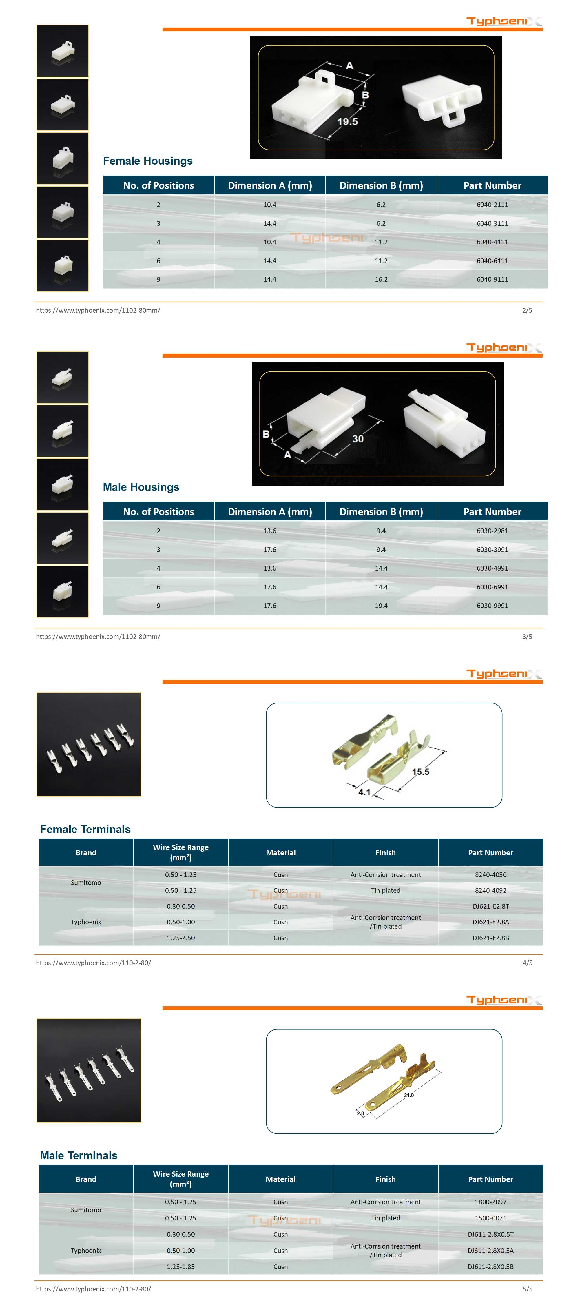 2.8mm(110) MTW Series Connectors - Typhoenix