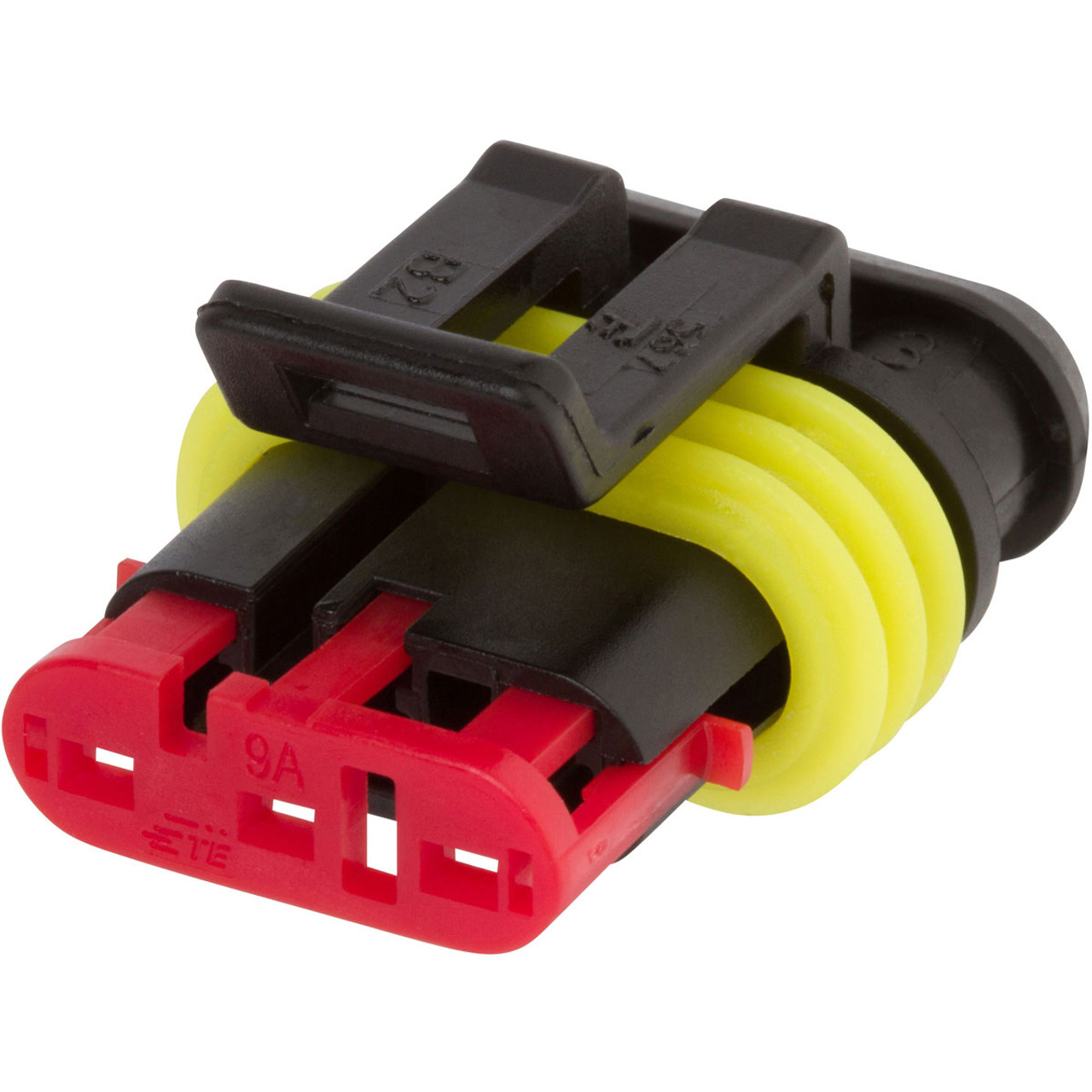 282087-1 Rec 3 Cav, Black, Female Connector Housing, 3 Pin