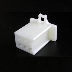 6040-6111 Rec 6 Cav, White, Female Connector Housing, 6 Pin