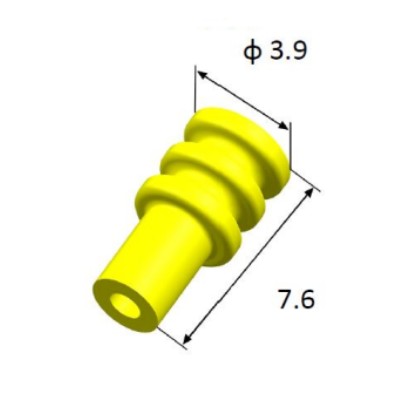 EFWS03902 Automotive Seals & Cavity Plugs, Single Wire Seal, Silicone Rubber, Yellow, Cavity Diameter 1.2