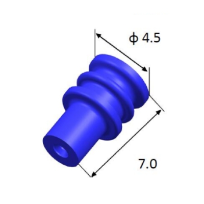 EFWS04503 Automotive Seals & Cavity Plugs, Single Wire Seal, LSR, Blue, Cavity Diameter 0.8