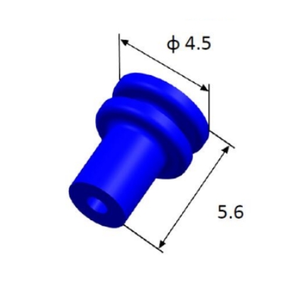 EFWS04505 Automotive Seals & Cavity Plugs, Single Wire Seal, LSR, Blue, Cavity Diameter 1