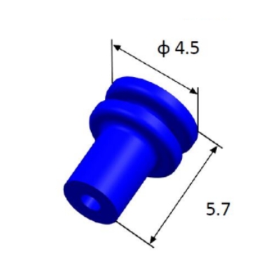 EFWS04506 Automotive Seals & Cavity Plugs, Single Wire Seal, LSR, Blue, Cavity Diameter 1.4