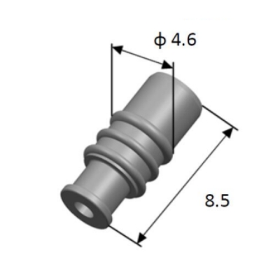 EFWS04603 Automotive Seals & Cavity Plugs, Single Wire Seal, Silicone Rubber, Grey, Cavity Diameter 1.6