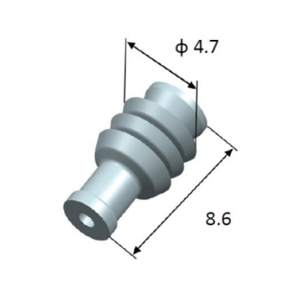 EFWS04704 Automotive Seals & Cavity Plugs, Single Wire Seal, Silicone Rubber, Grey, Cavity Diameter 0.65