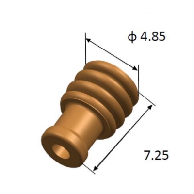EFWS04810 Automotive Seals & Cavity Plugs, Single Wire Seal, Silicone Rubber, Brown, Cavity Diameter 1