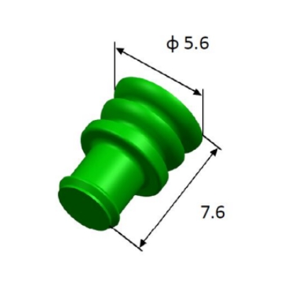 EFWS05611 Automotive Seals & Cavity Plugs, Blind Wire Seal, LSR, Green, Outside Diameter 5.6