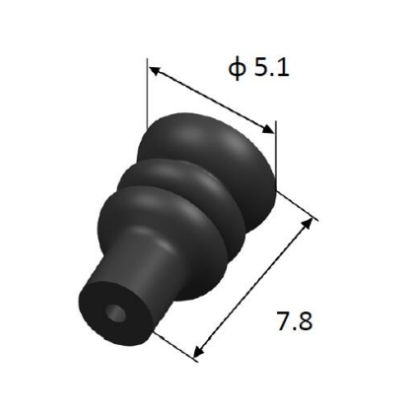 EFWS05109 Automotive Seals & Cavity Plugs, Single Wire Seal, LSR, Black, Cavity Diameter 0.8