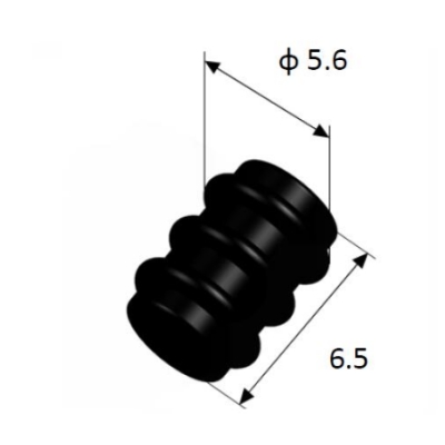 EFWS05604 Automotive Seals & Cavity Plugs, Blind Wire Seal, Silicone Rubber, Black, Outside Diameter 5.6