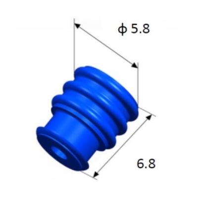 EFWS05814 Automotive Seals & Cavity Plugs, Single Wire Seal, Silicone Rubber, Blue, Cavity Diameter 1.1