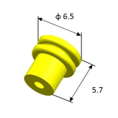 EFWS06501 Automotive Seals & Cavity Plugs, Single Wire Seal, Silicone Rubber, Yellow, Cavity Diameter 1.3