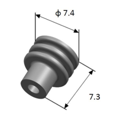 EFWS07401 Automotive Seals & Cavity Plugs, Single Wire Seal, Silicone Rubber, Grey, Cavity Diameter 2
