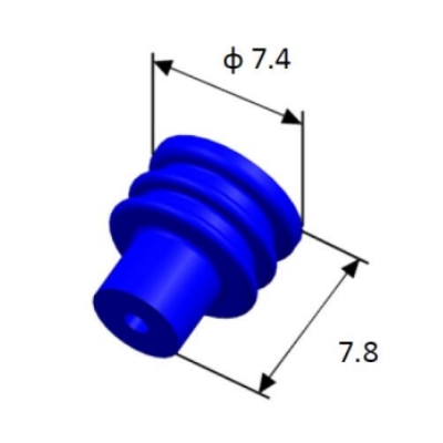 EFWS07403 Automotive Seals & Cavity Plugs, Single Wire Seal, LSR, Blue, Cavity Diameter 1.2