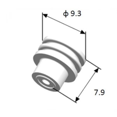 EFWS09302 Automotive Seals & Cavity Plugs, Single Wire Seal, Silicone Rubber, White, Cavity Diameter 1.6