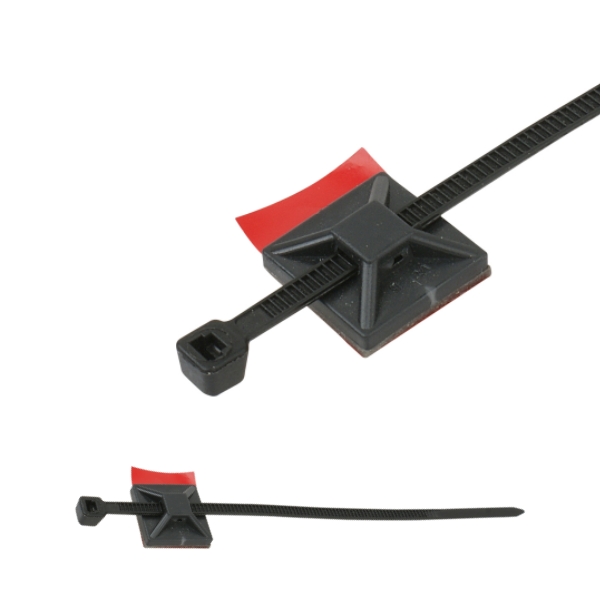 NL-3BA-ZD1 2-Piece Adhesive Cable Tie,PA66 Black